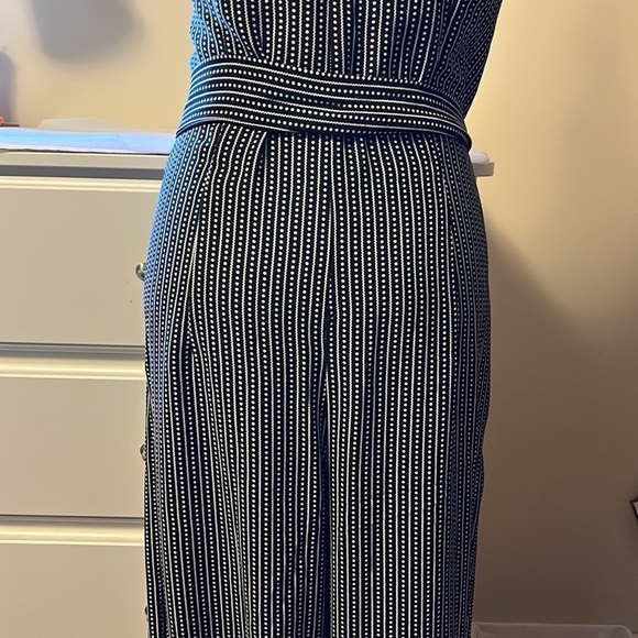 Sleeveless jumpsuit by Max Studio, black and white with pockets, large, new - Picture 6 of 14
